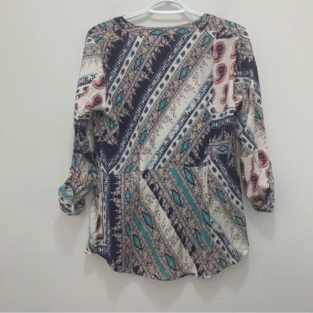 Van Heusen Paisley Blouse Size Small